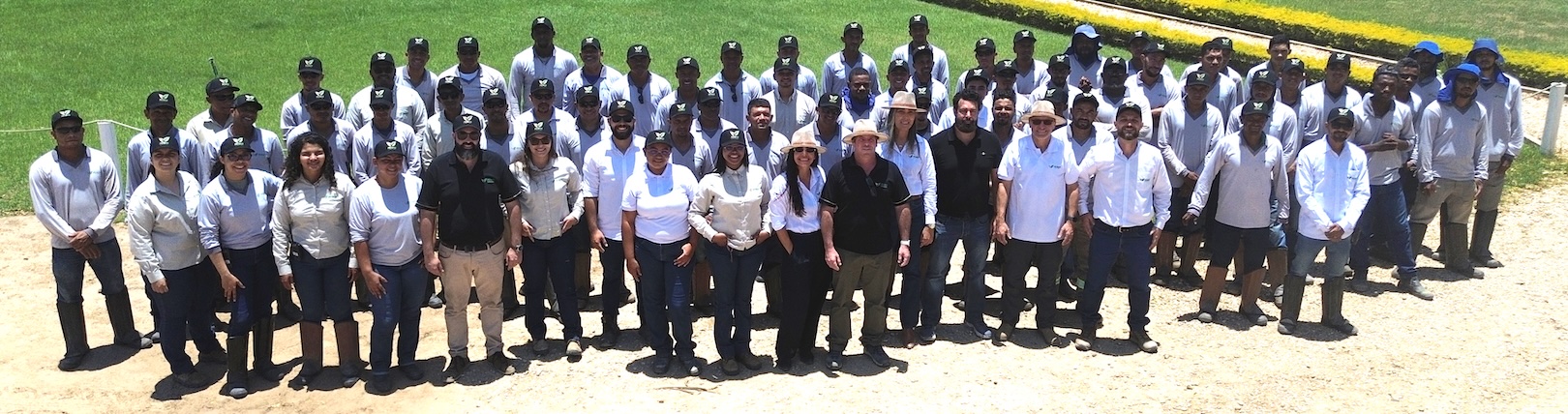Peirot Team gathered together for a photo on our sustainable cacao and coconut farm.